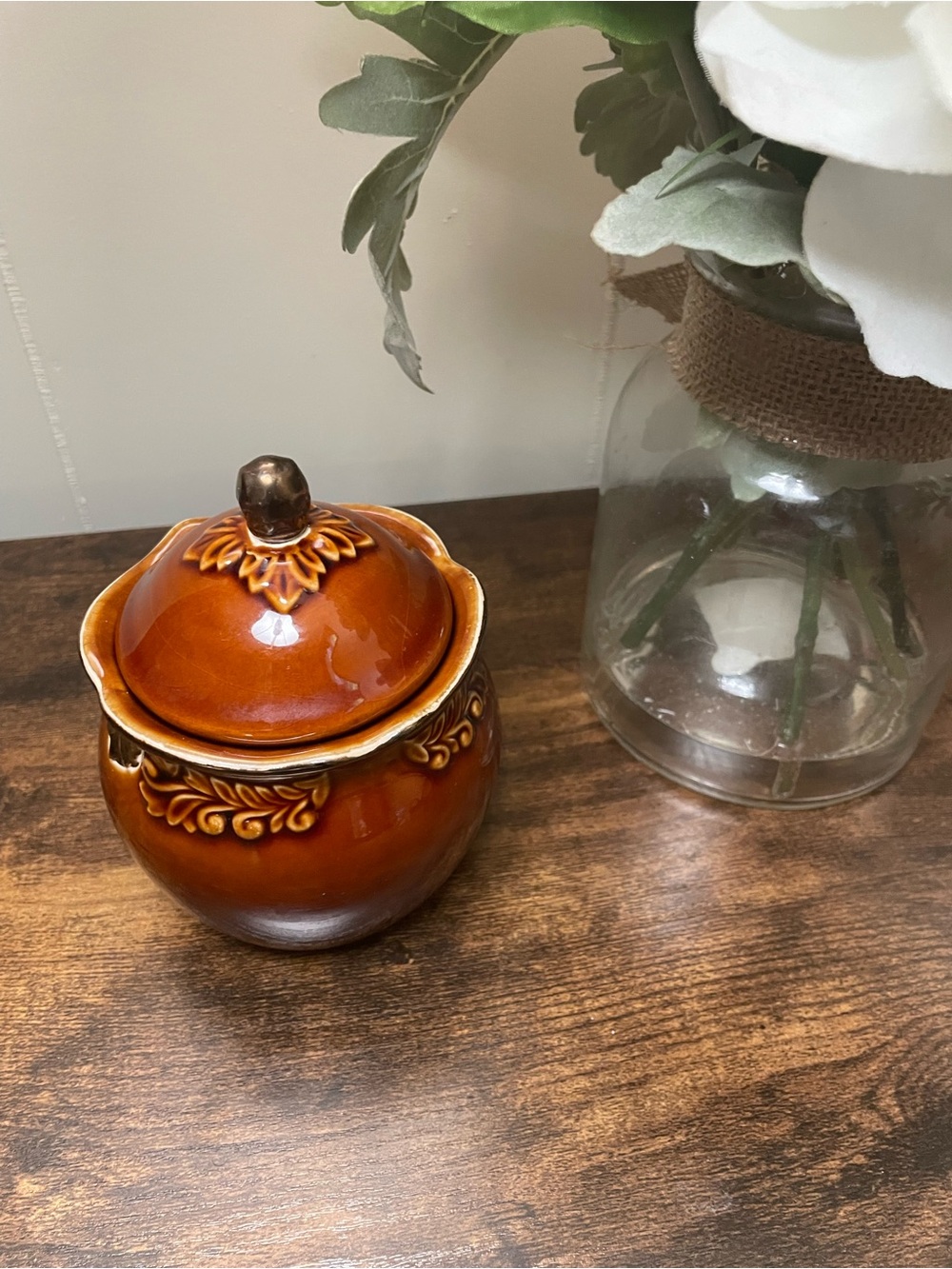 Karidesign Certified International Glazed Decorative Lidded Sugar Bowl